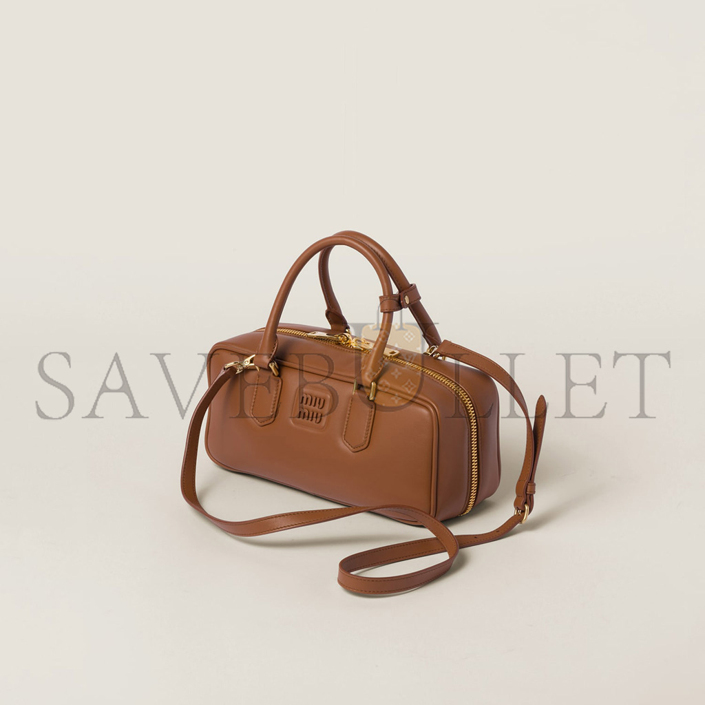 MIU MIU ARCADIE LEATHER HANDBAG 5BB148 (27*12*9cm)